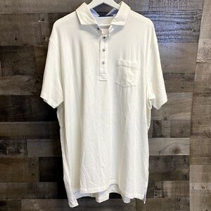 NEW Greyson Polo shirt mens size XXL solid white golf athletic pima cotton